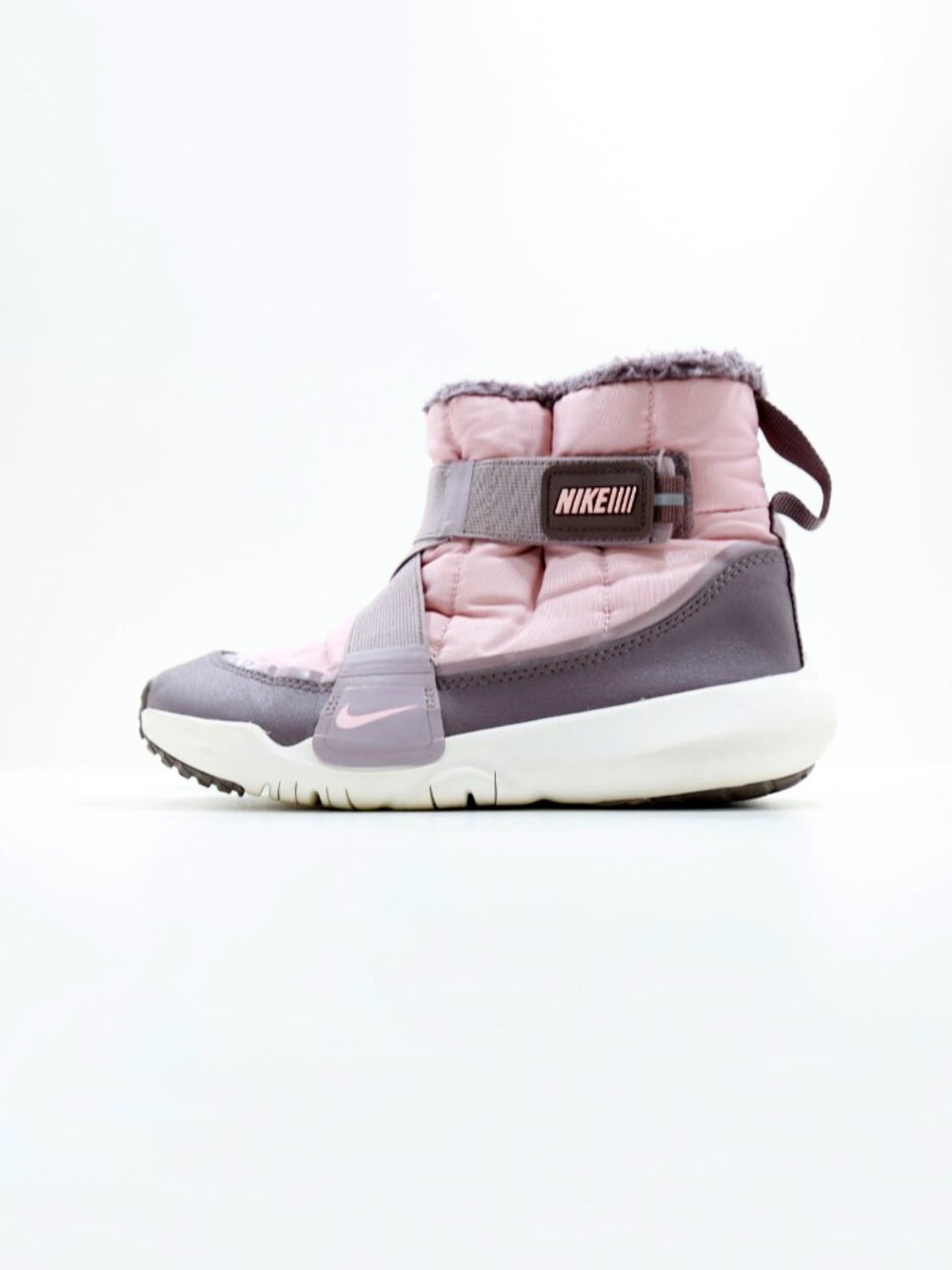 Nike Flex Advantage Pink & Taupe Nylon Faux Fur Lined Winter Boots - Big Kids' 3